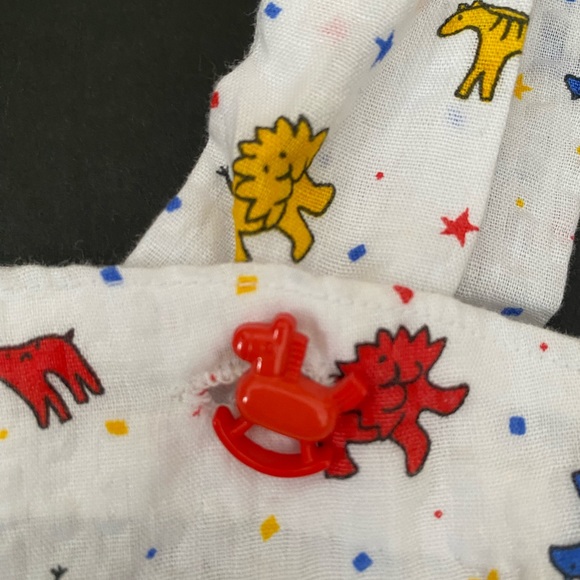 Vintage Handmade Baby Unisex baby Overalls Shirt Motif Animal Print cotton - Picture 8 of 11